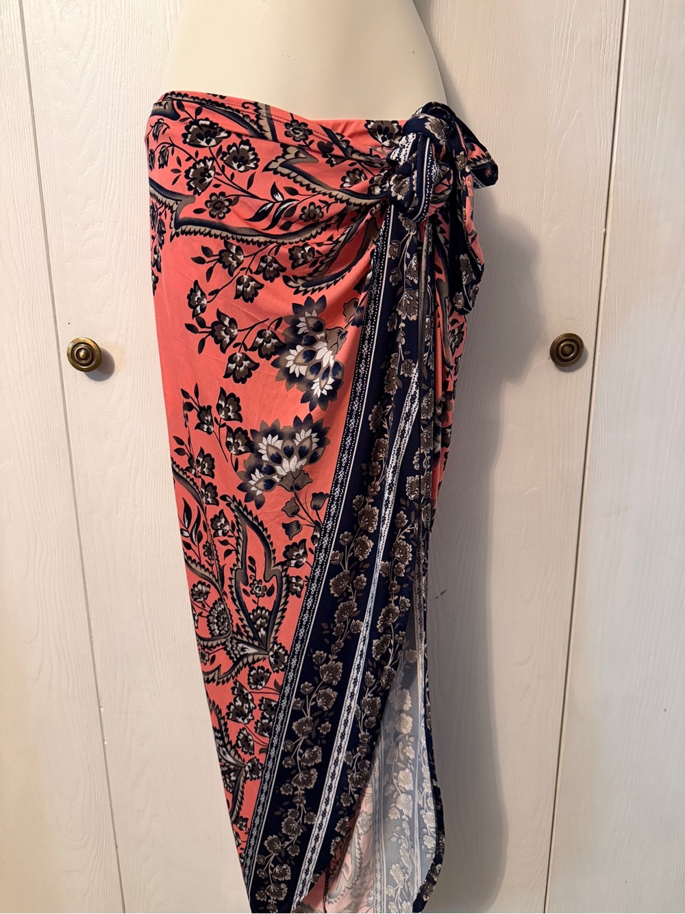 Venus Coral Floral Sarong Wrap - Beach Cover-Up